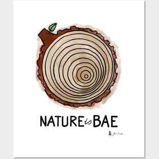 Nature is Bae - Tree Rings Watercolor Posters and Art